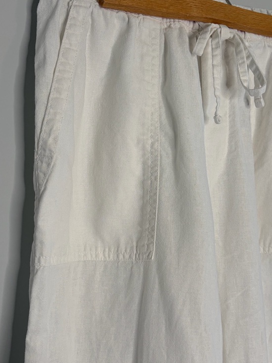 GAP Women’s White Drawstring Linen-Blend Pants Minimalist Spring Summer - Picture 6 of 11